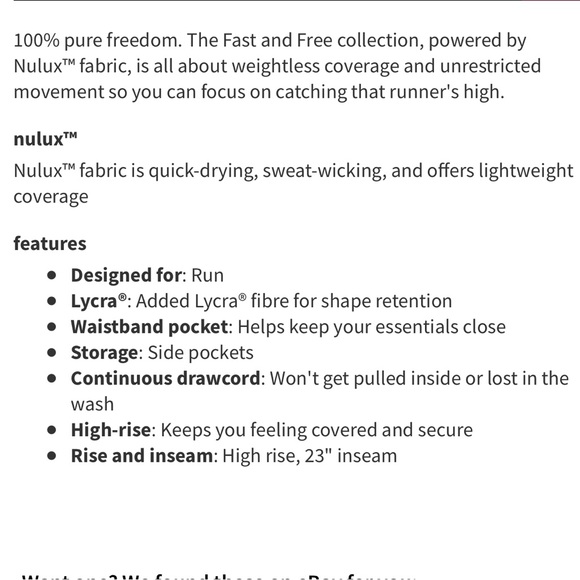 Lululemon Fast and Free HR Crop 23” - Picture 6 of 9